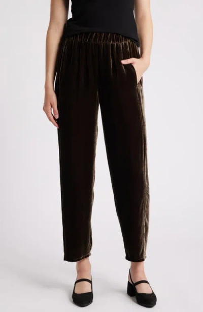 Eileen Fisher Velvet Lantern Ankle Pants In Wren