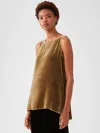 Eileen Fisher Velvet Long Shell In Brown
