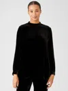 Eileen Fisher Velvet Mock Neck Top In Black