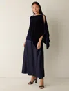 Eileen Fisher Velvet Poncho In Blue