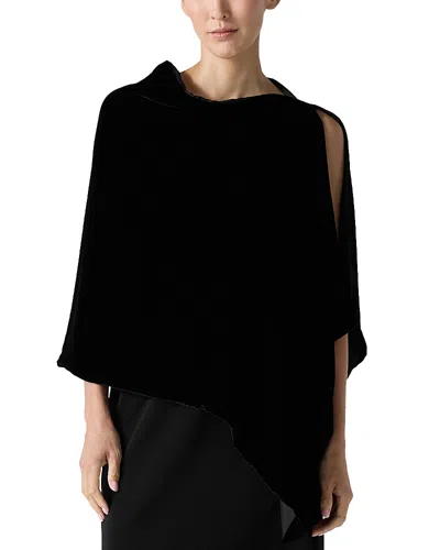 Eileen Fisher Velvet Poncho In Black