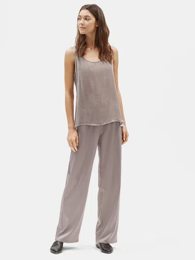 Eileen Fisher Velvet Scoop Neck Tank In Brown