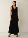 Eileen Fisher Velvet V-neck Dress In Black