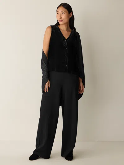 Eileen Fisher Velvet Vest In Black