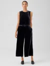 Eileen Fisher Velvet Wide-leg Jumpsuit In Purple