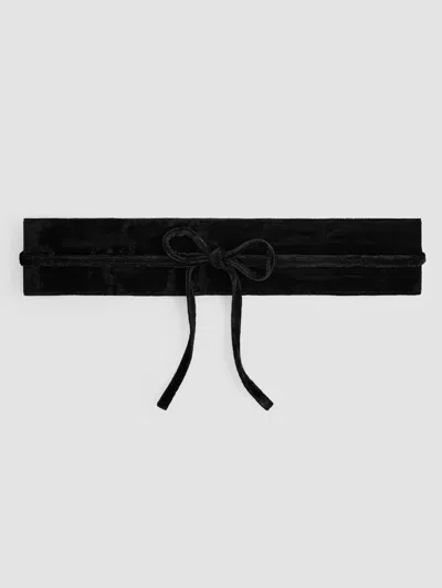 Eileen Fisher Velvet Wrap Belt In Black