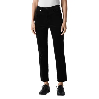 Eileen Fisher Velveteen High Rise Ankle Slim Jeans In Black