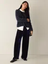 Eileen Fisher Velvet Pleated Straight Pant In Black
