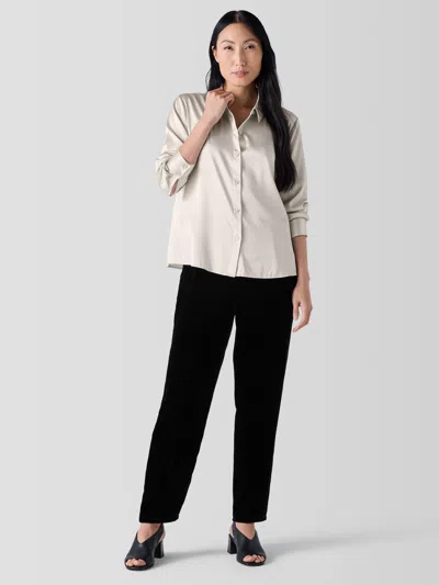 Eileen Fisher Velvet Tapered Pant In Black