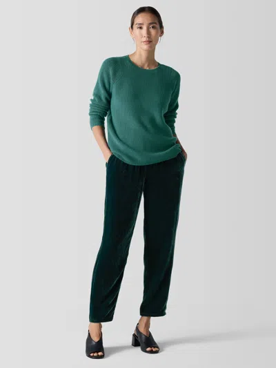 Eileen Fisher Velvet Tapered Pant In Black