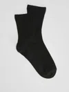 Eileen Fisher Viscose Blend Shimmer Quarter Crew Sock In Black