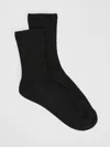 Eileen Fisher Viscose Blend Shimmer Quarter Crew Sock In Black