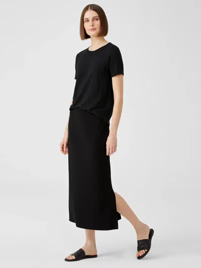 Eileen Fisher Viscose Jersey A-line Skirt In Black