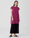 Eileen Fisher Viscose Jersey Cap-sleeve Dress In Purple