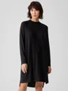 Eileen Fisher Viscose Jersey Crew Neck Dress In Black