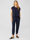 Eileen Fisher Viscose Jersey Jogger Pant In Blue