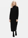 Eileen Fisher Viscose Jersey Scrunch Neck Dress In Black
