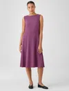 Eileen Fisher Viscose Jersey Sleeveless Tie Dress In Purple