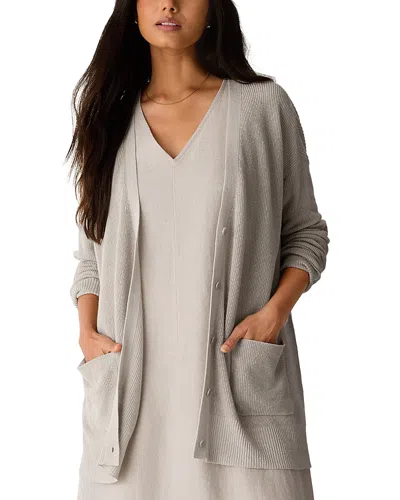 Eileen Fisher V-neck Cardigan Sweater In Neutral