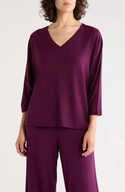 Eileen Fisher V-neck Dolman Sleeve Top In Purple