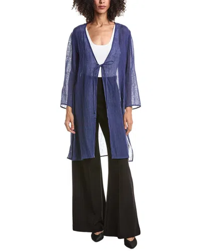 Eileen Fisher V-neck Jacket In Blue