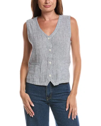 Eileen Fisher V-neck Linen Vest In Gray