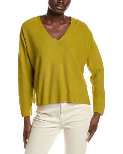 Eileen Fisher V-neck Linen-blend Sweater In Yellow