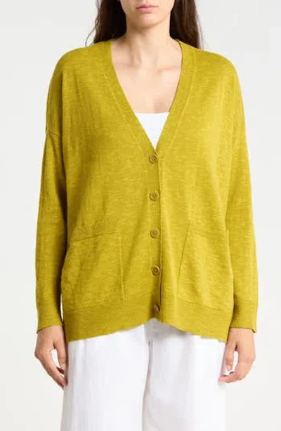 Eileen Fisher V-neck Organic Linen & Organic Cotton Cardigan