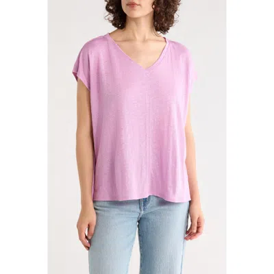 Eileen Fisher V-neck Organic Linen T-shirt In Frlil
