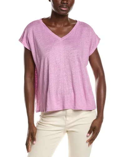 Eileen Fisher V-neck Square Linen T-shirt In Grey