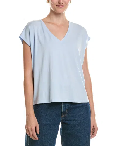 Eileen Fisher V-neck Square Linen T-shirt In Gray
