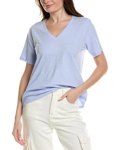 Eileen Fisher V-neck T-shirt In Blue