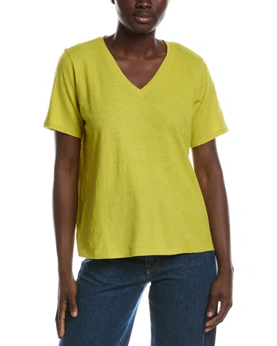 Eileen Fisher V-neck T-shirt In Yellow
