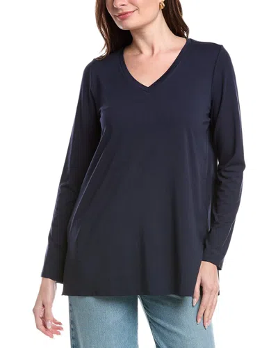 Eileen Fisher V-neck Tunic In Blue
