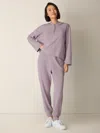 Eileen Fisher Waffle Cotton Blend Doubleknit Hooded Top In Purple