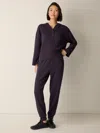 Eileen Fisher Waffle Cotton Blend Doubleknit Jogger Pant In Purple