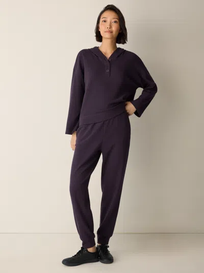 Eileen Fisher Waffle Cotton Blend Doubleknit Jogger Pant In Purple