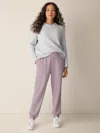 Eileen Fisher Waffle Cotton Blend Doubleknit Jogger Pant In White