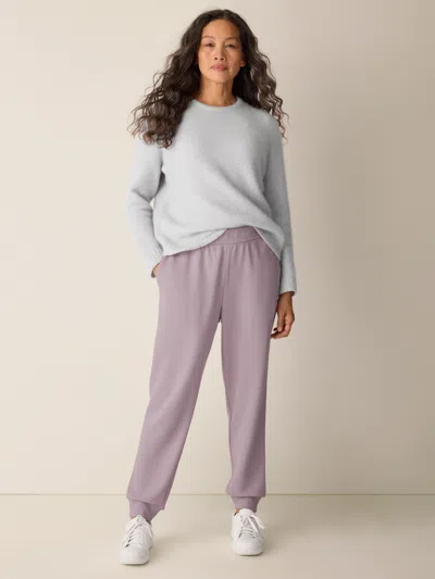 Eileen Fisher Waffle Cotton Blend Doubleknit Jogger Pant In White