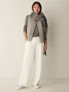 Eileen Fisher Waffle Cotton Blend Doubleknit Wide-leg Pant In White