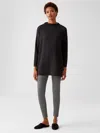 Eileen Fisher Waffle Stretch Knit Leggings In Gray
