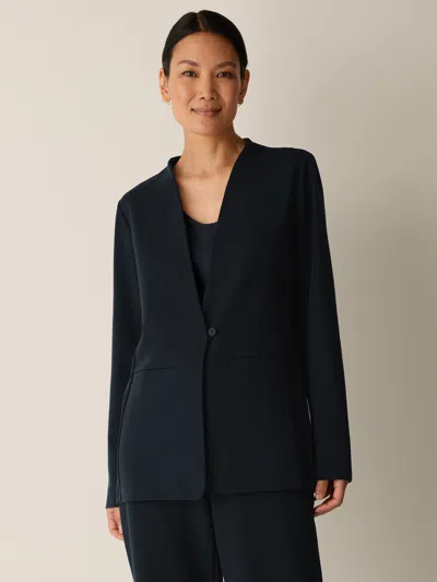 Eileen Fisher Washable Flex Ponte Blazer In Maritime