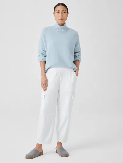 Eileen Fisher Washable Flex Ponte Cargo Lantern Pant In Ivory