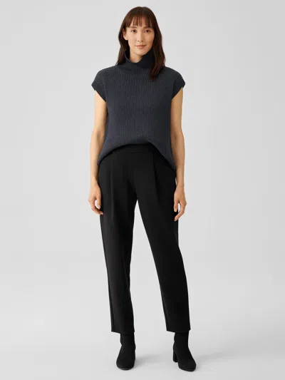 Eileen Fisher Washable Flex Ponte Carrot Pant In Black
