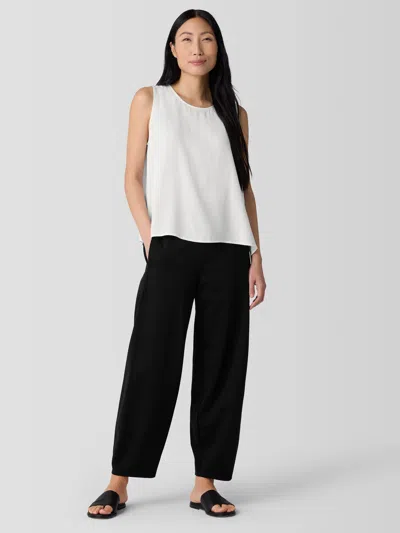 Eileen Fisher Washable Flex Ponte Curved Lantern Pant In Black