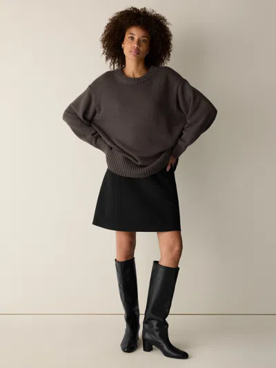 Eileen Fisher Washable Flex Ponte Flared Mini Skirt In Black