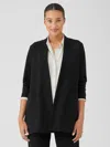 Eileen Fisher Washable Flex Ponte High Collar Jacket In Black