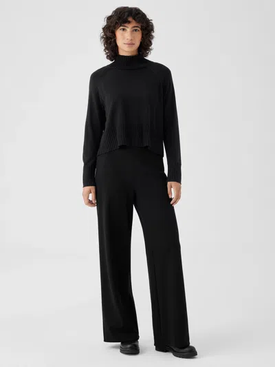 Eileen Fisher Washable Flex Ponte High-waisted Pant In Black