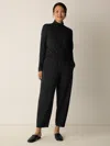Eileen Fisher Washable Flex Ponte Curved Lantern Pant In Black