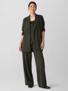 Eileen Fisher Washable Flex Ponte Long Blazer In Green